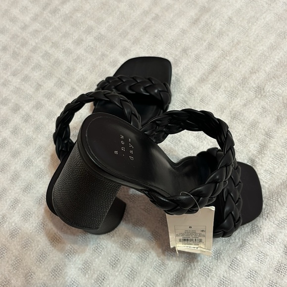 A New Day Black Braided Heeled Mules - Picture 2 of 4
